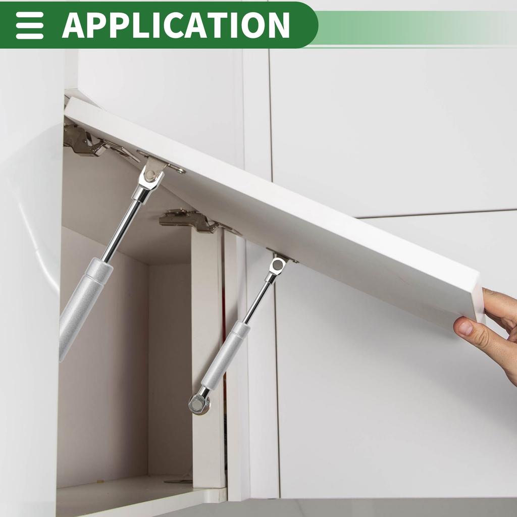 Motoforti Universal Lift Support Strut Gas Springs 6 Inch/150mm 10Ib/45N/4.5kg Metal Silver Tone, 2 Pieces