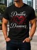 Doudou Amour Elegant Script French Love Text Ornate Red Heart Flourish Rounisextic Valentine Style Unisex All Tshirt