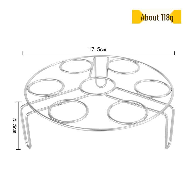 304 Stainless Steel Double Layer Steamer Rack with Egg Holder and Variable Hole Sizes