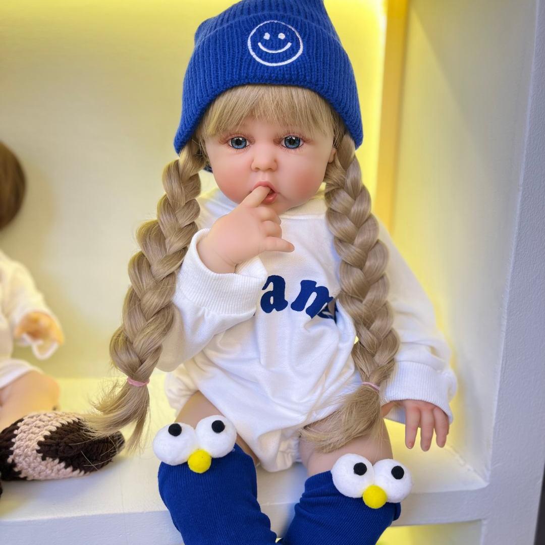 

BZDOLL Soft Vinyl Reborn Doll 60cm for Girl Lifelike Vinyl Princess Baby with Cloth Body Birthday Gift Dress Up Toy cloth body doll