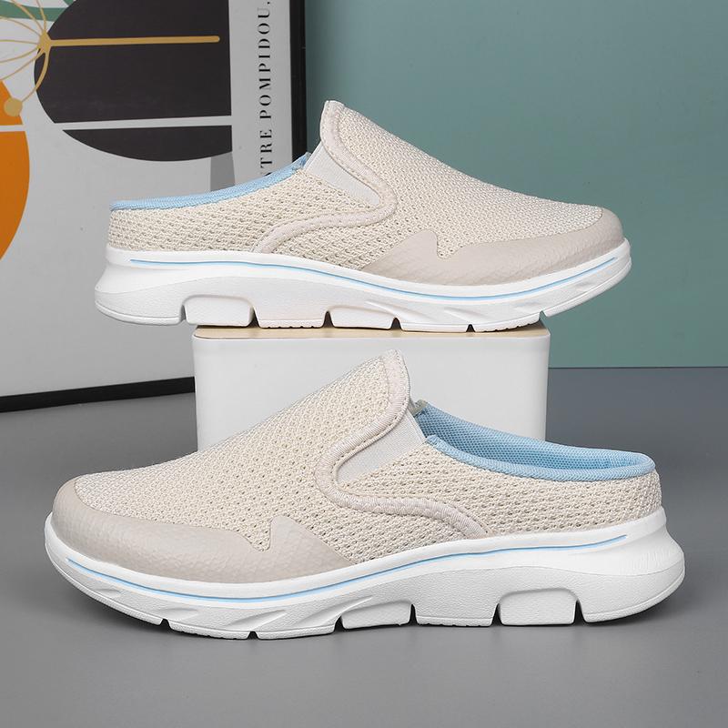 Men Slippers Summer Breathable Home Indoor Slippers Men Thick Bottom Slides Fashion Couple Walking Shoes Plus Size 35-48