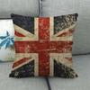Retro-painted British Flag Digital Printing Short Plush Pillow Covers for Car Sofa Office Cushion Cover Home Goods 45x45cm
