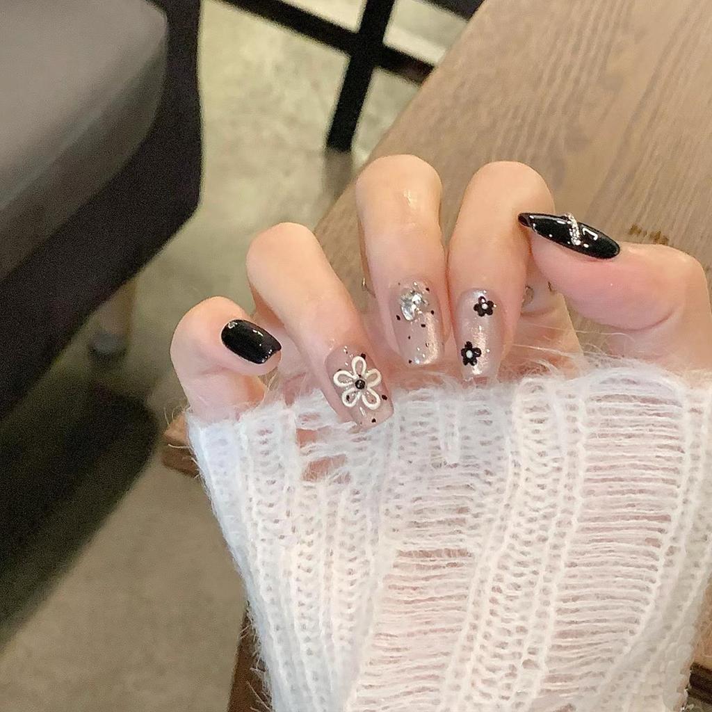 Verlaufende Bernstein-Goldfolie Abnehmbare Nagelsticker - Herbst/Winter-Kollektion