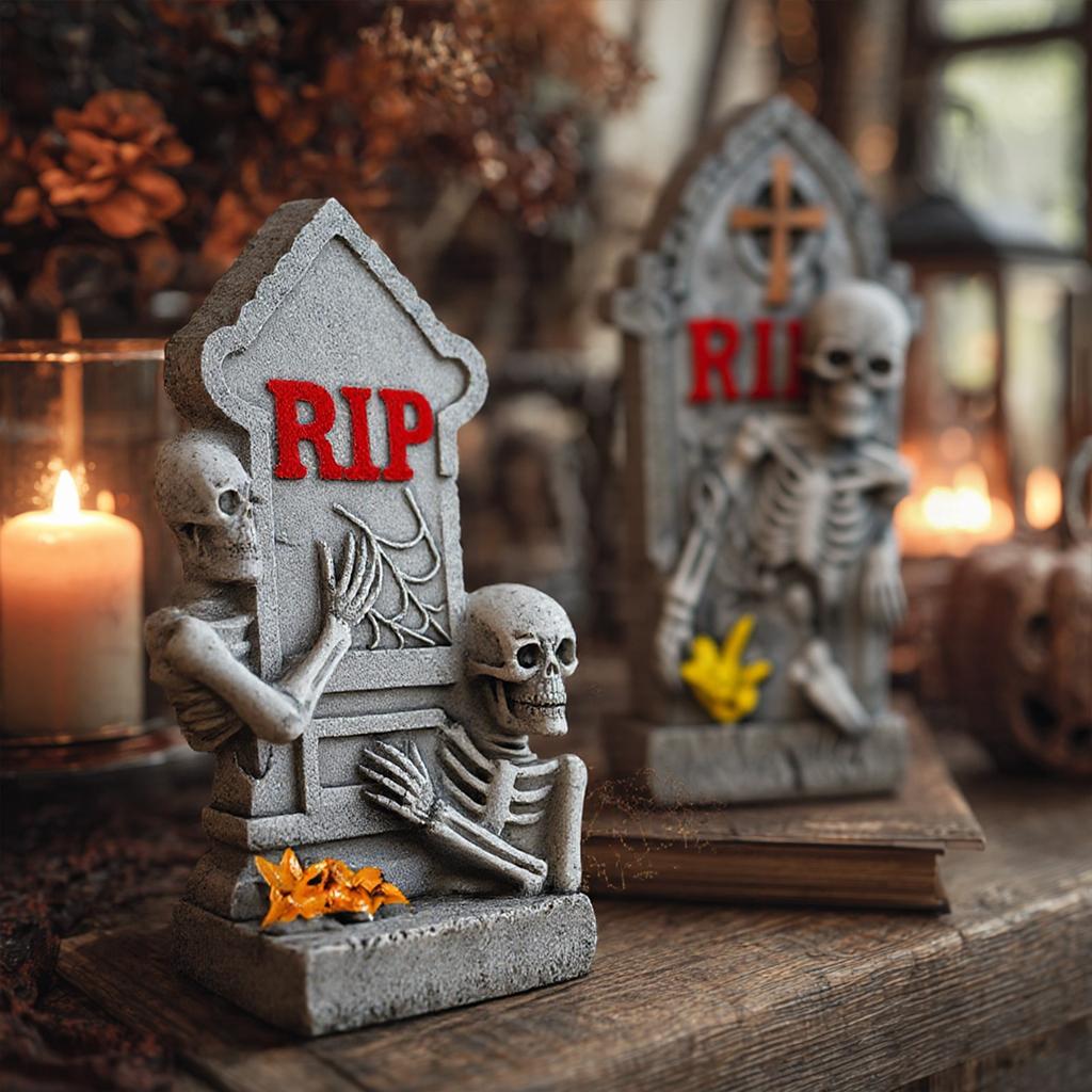 Halloween Decorations European Horror  Tombstone Resin Ornaments Home Party Gifts