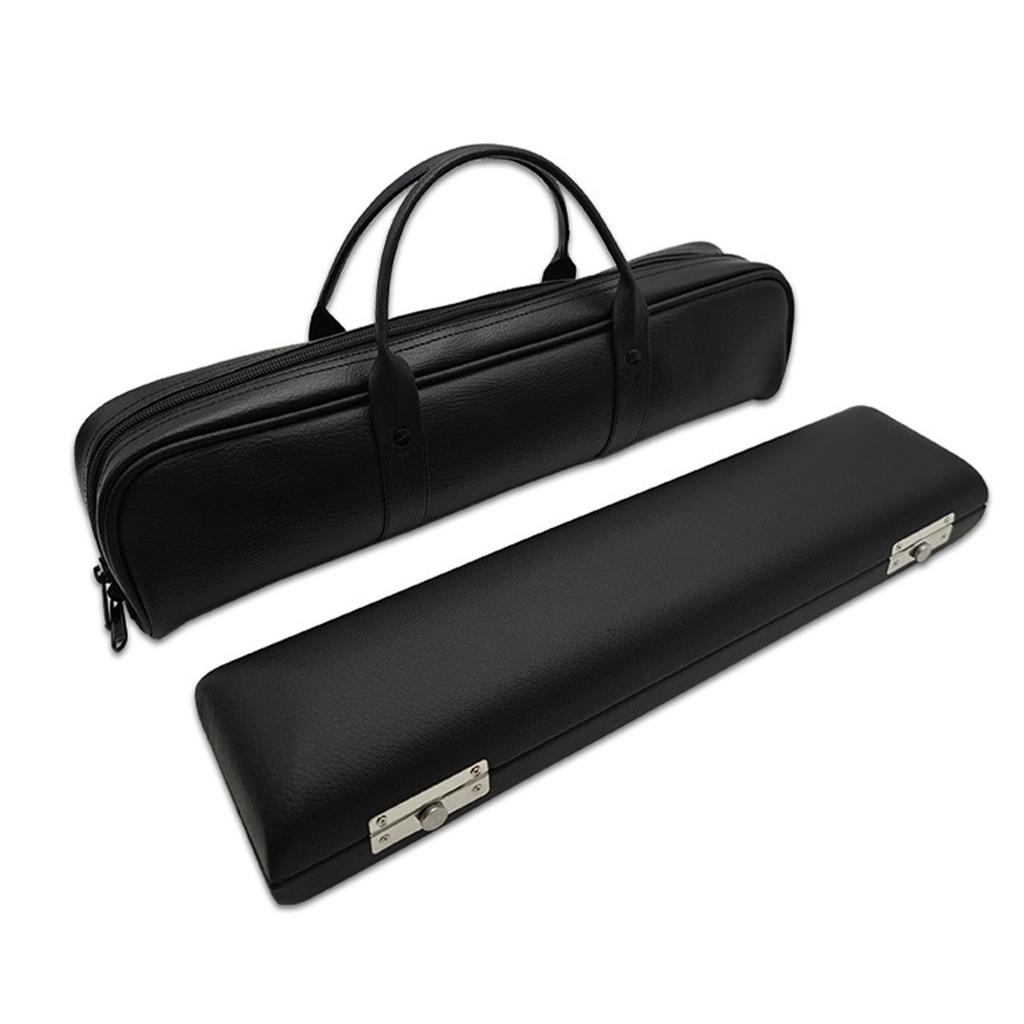 Flute Storage Case PU Leather Flute Case for 17 Holes Flute Flute Case Zippered Carry Handbag with Double Carry Handle