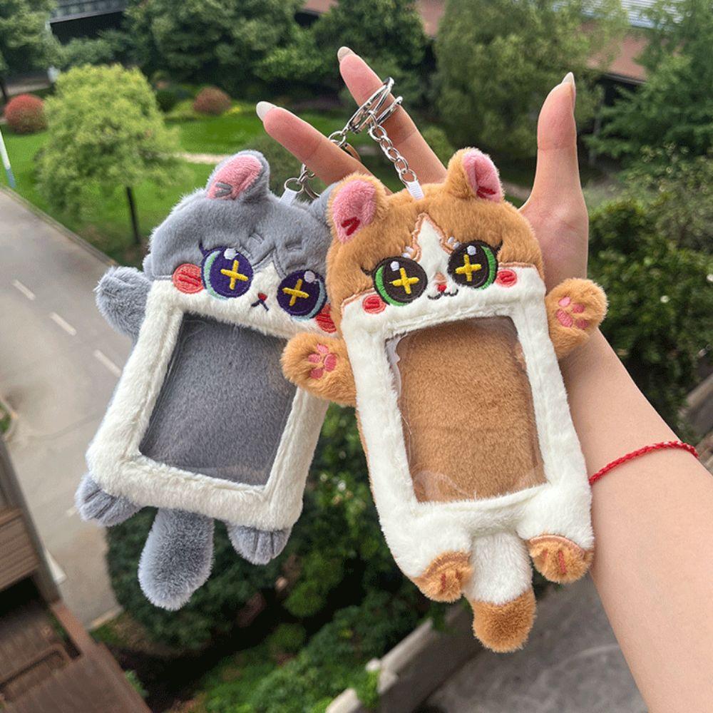 Soft Photo Protector Case Animal Shape ID Credit Case Document Case Cartoon Plush Card Holder  Girl