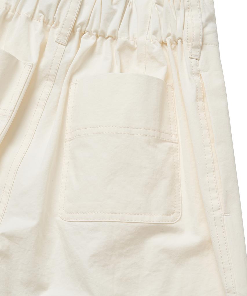 COTTON BELL Two-Button Wide Slim Pants - Ivory