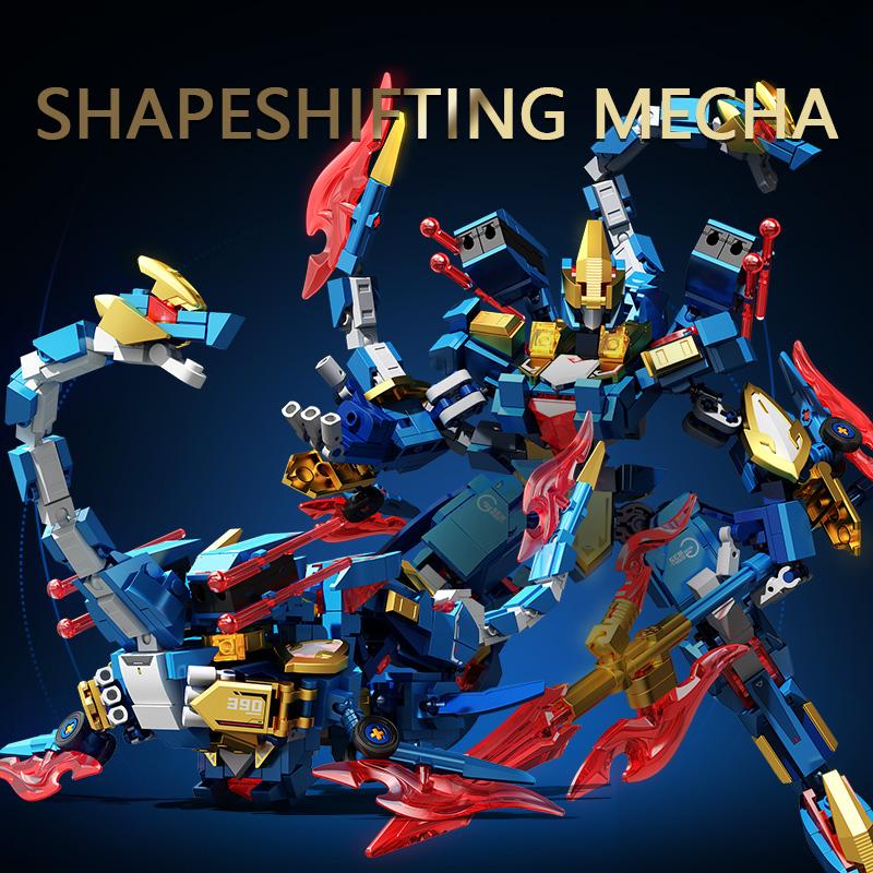 SEMBO BLOCK 620pcs Transforming robot Assembly Building Blocks Animals Mech Model Bricks Ornament Kids Toys Boys Halloween Gifts