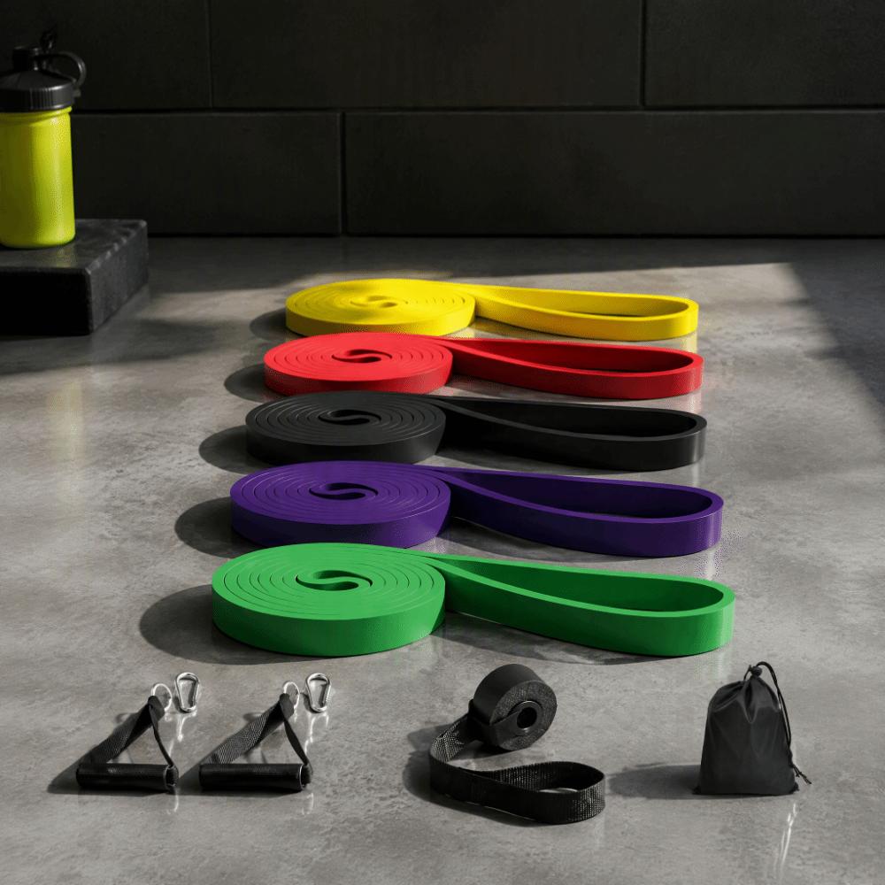 9pcs Long Lasting Use Resistance Bands Set Yoga Stretching Bands Strength Training