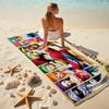 Classic Japanese element cartoon ONE PIECE Monkey D. Luffy beach towel outdoor camping vacation swimming beach towel outdoor absorbent bath towel Y6