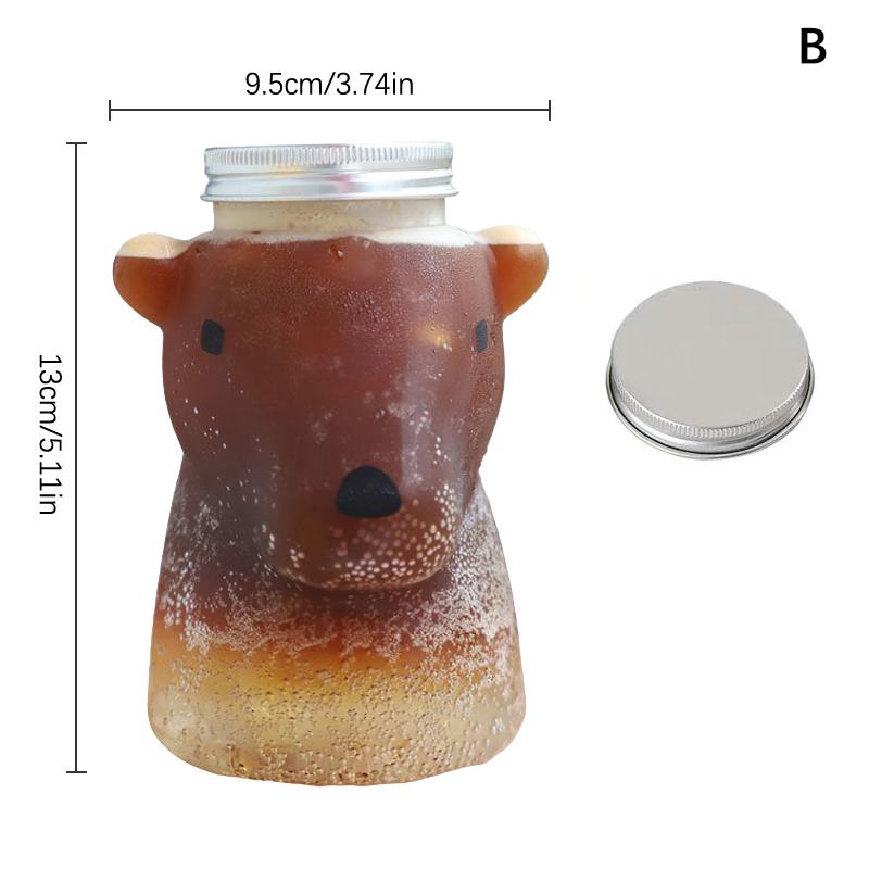 

500 мл одноразовые бутылки для напитков милая лошадка прозрачная бутылка для хранения сока с крышкой чашка для молока и чая герметичная банка соломенная бутылка для воды