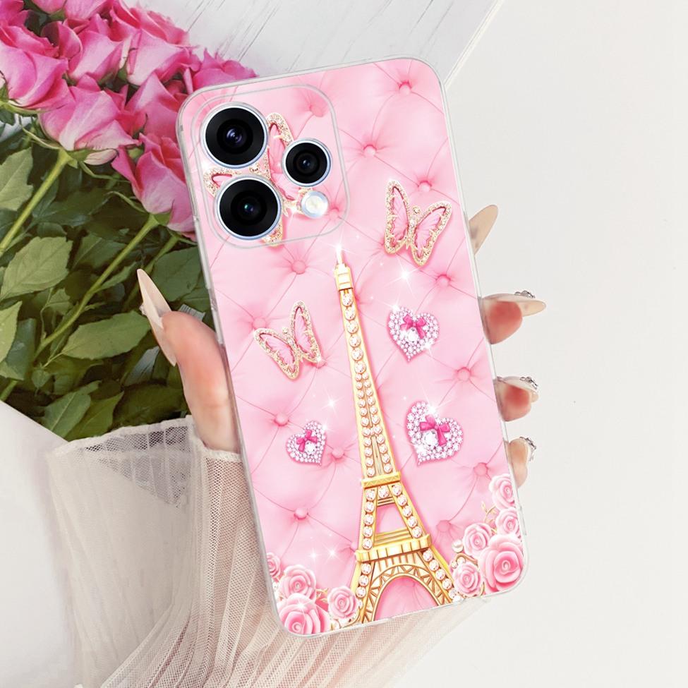 Transparent For Oppo Reno15 Cover Luxury Cute Cat Fashion Butterfly Cool Painted Bumper Casing For Oppo Reno15 5G CPH2825 Case