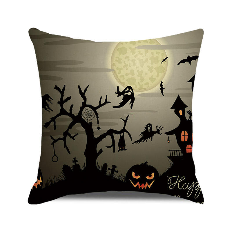 Halloween colorful pumpkin devil Digital printing short plush pillow covers for car sofa office cushion cover home goods