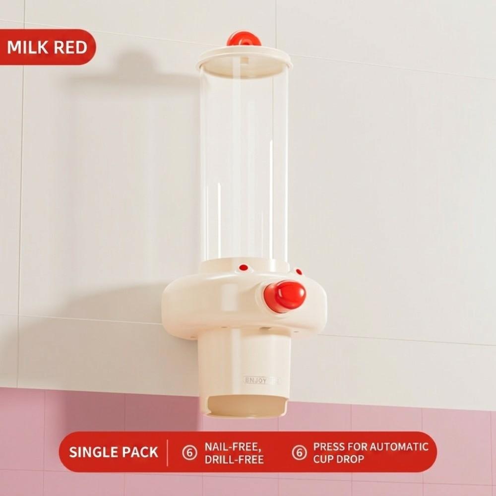 Punch Wall Mounted Paper Cup Holder Space Saving Visible Cup Extractor Automatic Cup Picker  Home Style1