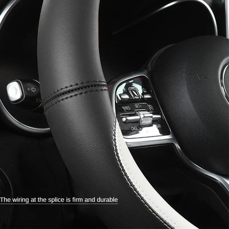 Microfiber Leather D Shape 38cm Car Steering Wheel Cover for Suzuki Swift 2017 2018 Sport Auto Accessories