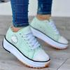 Scarpe di Tela Primavera Estate da Donna Moda Colore Caramella Sneakers con Zeppa Allacciatura Scarpe Singole da Donna Scarpe Piatte Casual da Donna