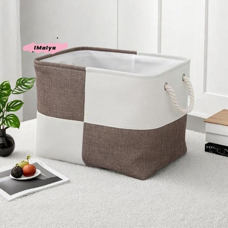 M-40x30x30CM Sundries Sorting Basket Linen Folding Storage Box Home Supplies Organizer for Socks Underwear Baby Toys
