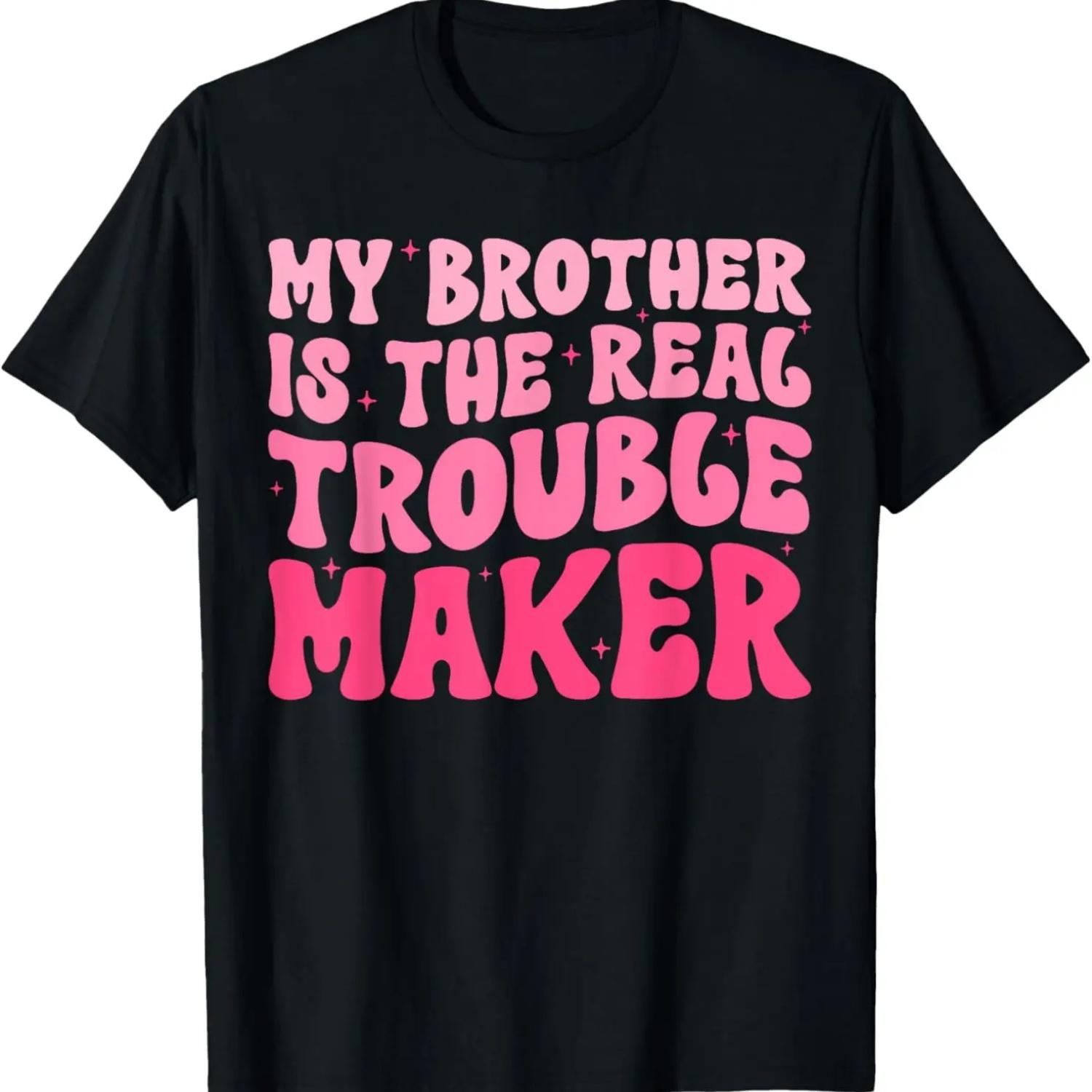 Мой Брат - Настоящий Задира Смешная Футболка для Девочек и Мальчиков, Удобный Чистый Хлопок S