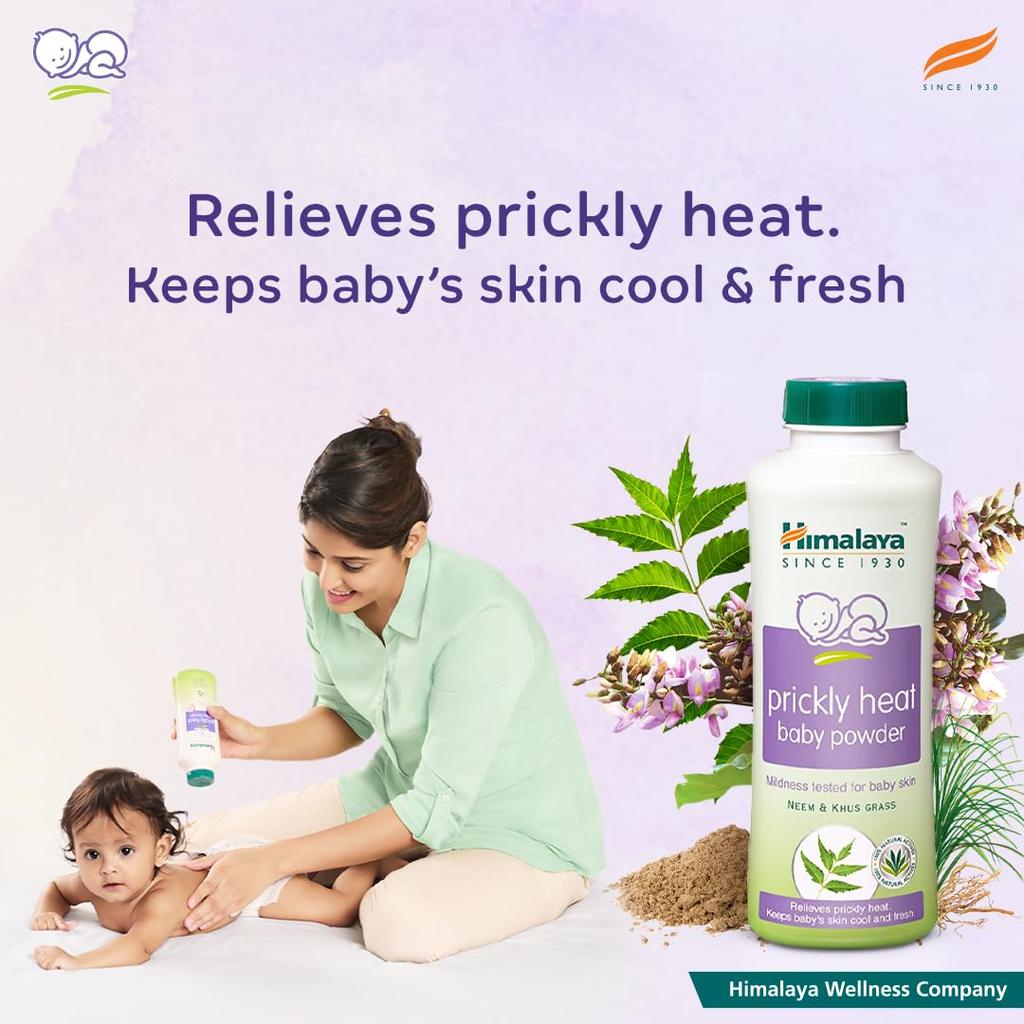 Himalaya Baby Prickly Heat Powder With Neem & Vetiver For Cooling Freshness, Gentle Skin Comfort, Pack Of 1, 200g