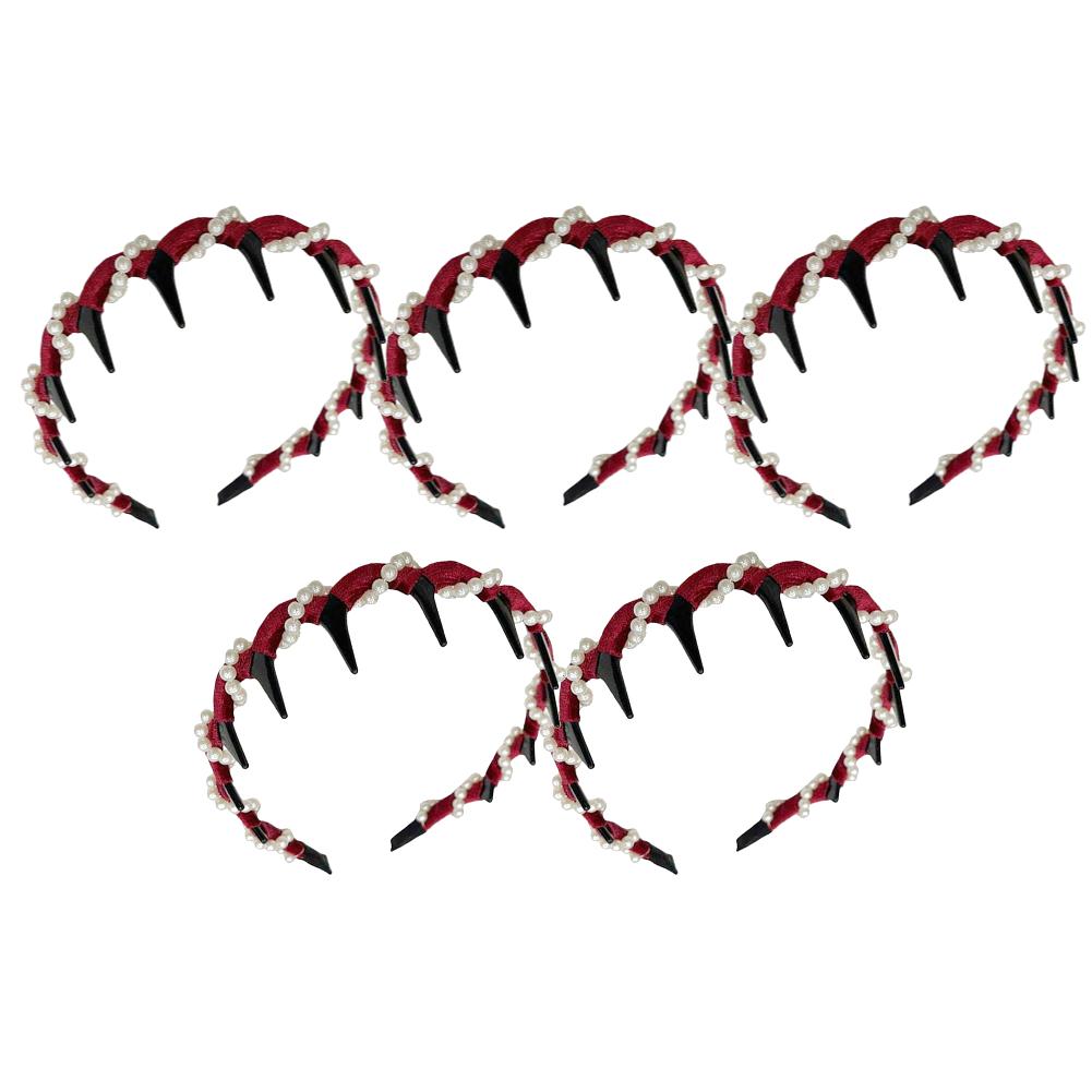 

Повязка для волос с искусственным жемчугом, Волнистая повязка на голову, усыпанная бриллиантами, Винтажные резинки для волос, Женские аксессуары для волос