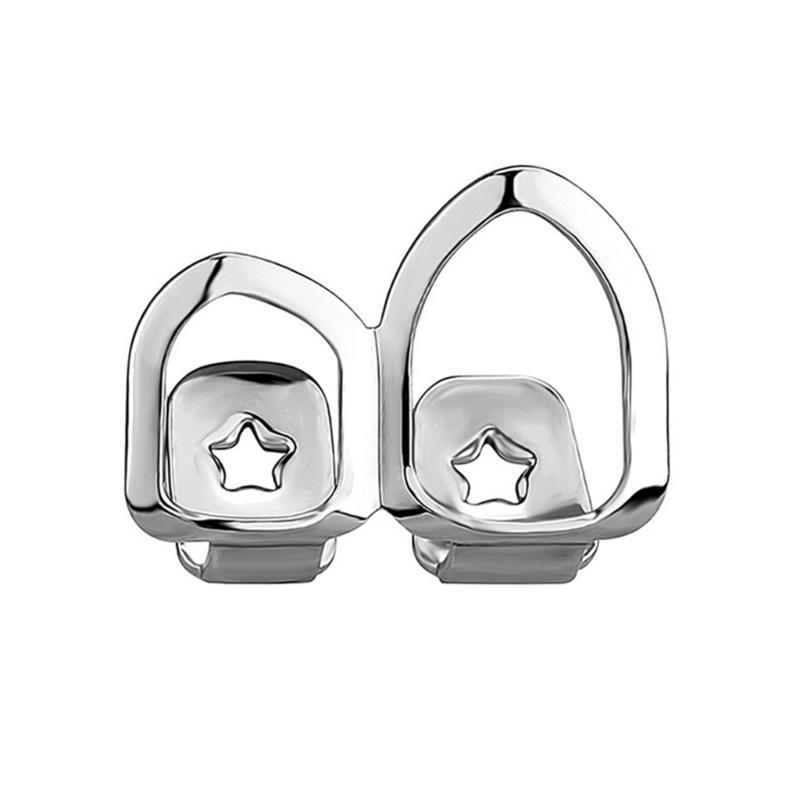 DIY Glossy Teeth Grillz Hip Hop Gold Silver Color Top Bottom Tooth Caps For Women Men Jewelry Halloween Cosplay Gift