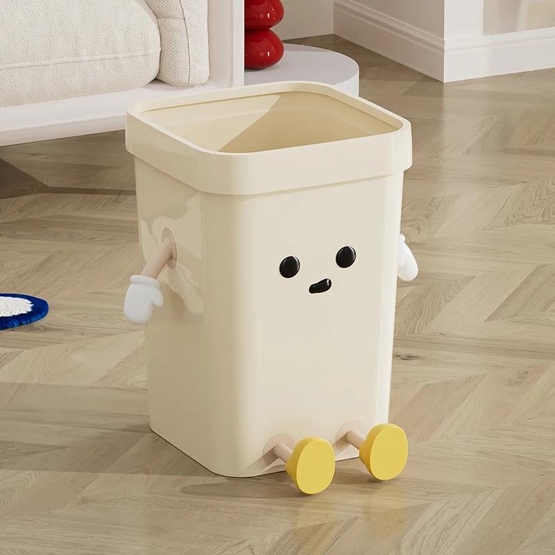 UFORU Creative trash can Household toilet large trash basket Living room bathroom lovely wind liddless trash can Garbage bin