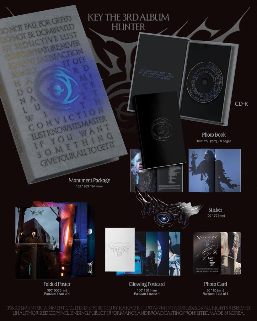 Package A Ver Monument Ver SHINee KEY 3rd Album HUNTER