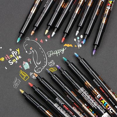 8Color Metallic Water Paint Metal Fabric Marker Pen DIY Ceramic Graffiti Drawing Pen Craftwork Color Pen Art Stationery