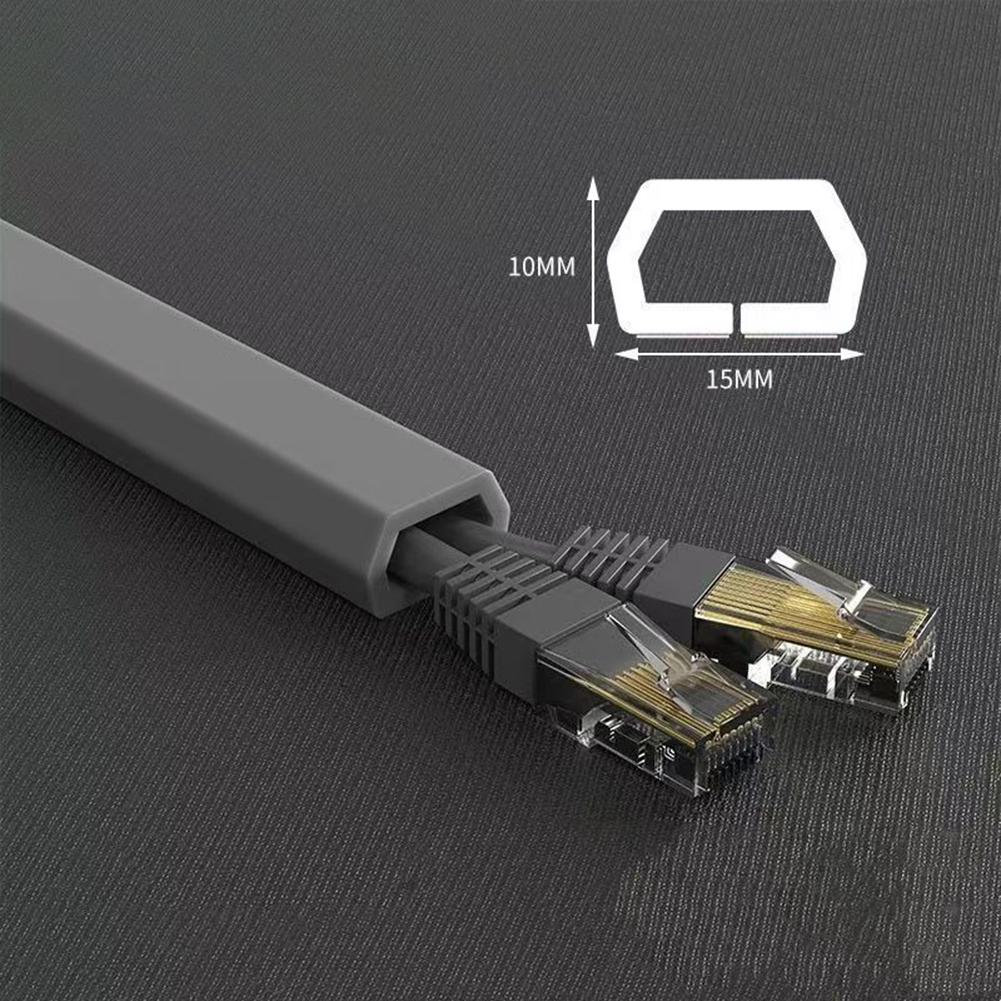 Easy Installation Floor Cord Cover Floor Protection Robust PVC Material Sleek Curve Design Trapezoidal Type For Home