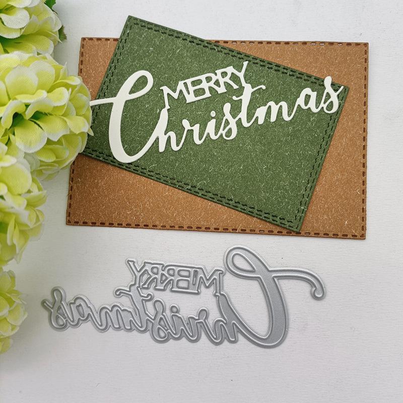 Christmas Letter Design Metal Cutting Dies Craft Embossing Scrapbooking Stamps for Card Making Decor