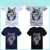 Comfortable Men Wolf Print Round Neck Short Sleeve T-shirt For Stylish Summer Wear