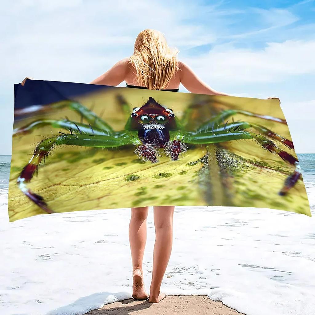 Spider Large Beach Towels,Soft Absorbent Oversized Sheet Quick Dry Sand Free Lightweight Oversized Large Microfiber Beach Towel