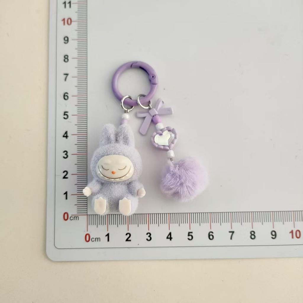 Keychain Change Baby Cute Grain Car Bag Pendant Mini Sitting Flocking Mobile Phone Chain Pull