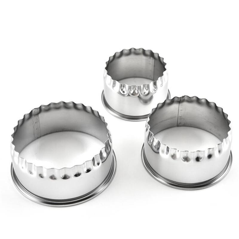 3pcs Flower Stainless Steel Cut Dumplings Skin Mold Kitchen Wrappers Cookie Pastry Baking Utensils Cutting Maker Gadgets