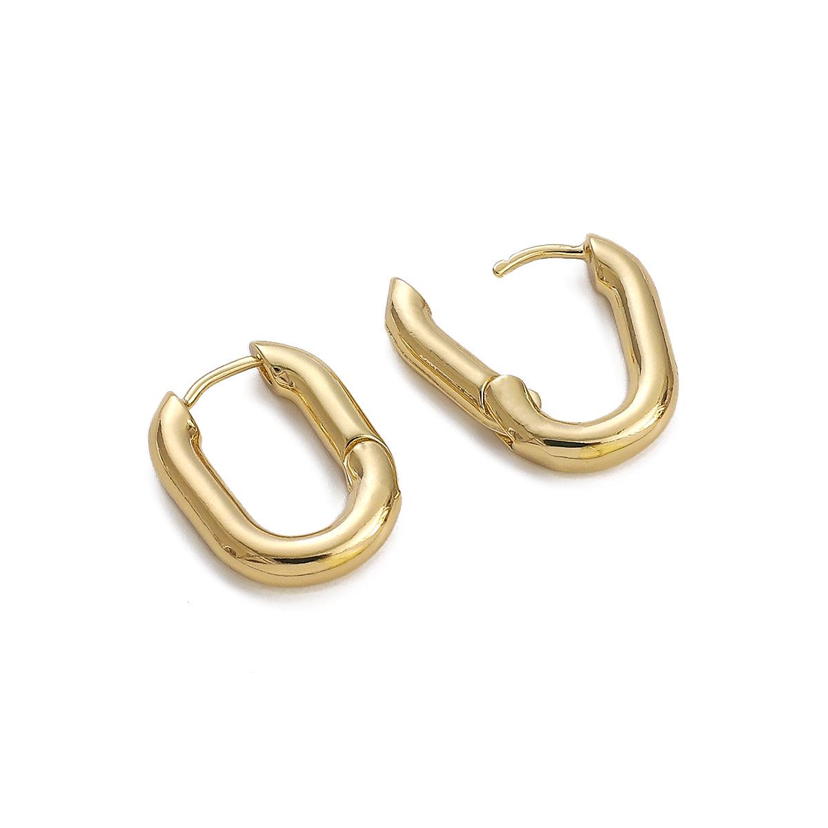 

U-образные овальные клипсы и крючки из позолоченной меди 14 карат для самостоятельного изготовления ювелирных изделий