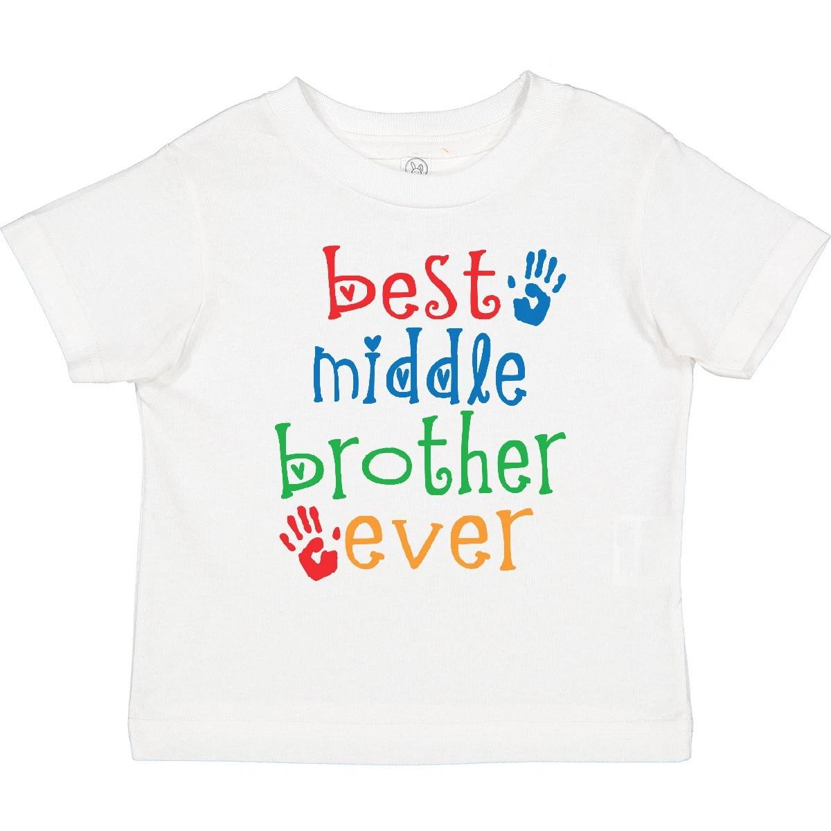 Inktastic Best Middle Brother Ever Little Boy Toddler kids boys T-Shirt Kids Clothing Bro 100