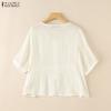 ZANZEA Women Casual V-Neck Summer Half Sleeve Blouse