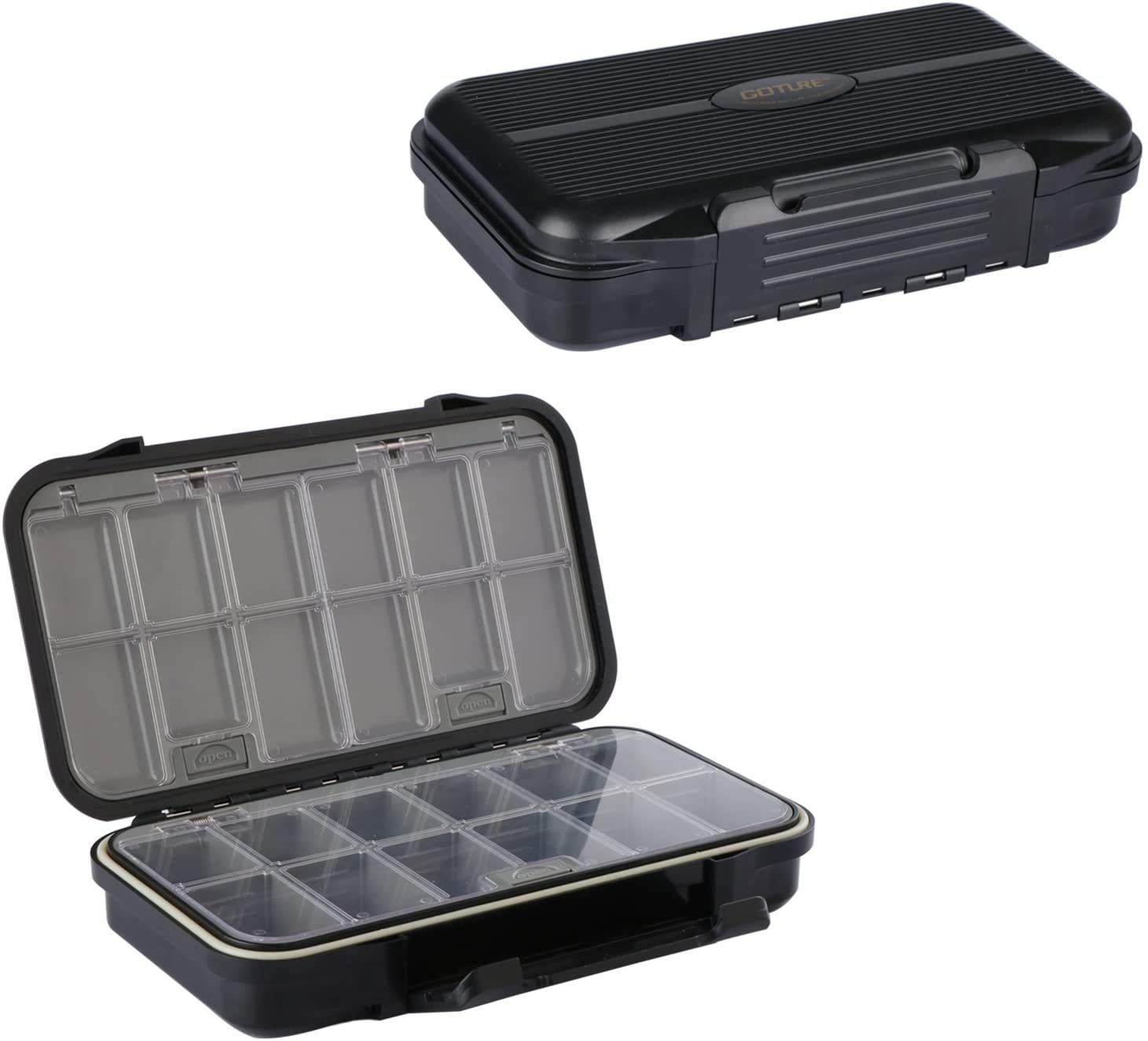 

Goture Tackle Box, Double-Sided Storage, ABS Waterproof, 3 Sizes Available (S: 17*11*4.6cm)