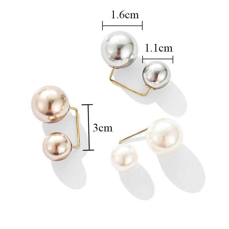 Ladies Fashion Cinch Belts Pins Double Pearl Pins Metal Lapel Pins Pins Sweaters Shirts Cardigans Pins Accessories HMM