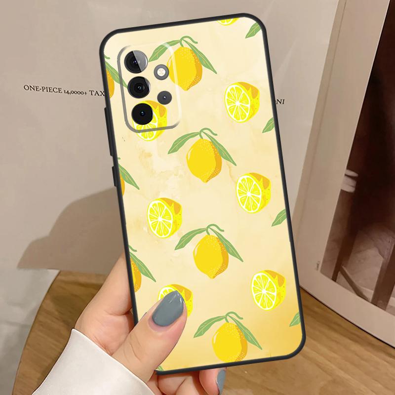 Fruit Lemon Case For Samsung Galaxy A55 A35 A15 A54 A34 A14 A33 A53 A13 A23 A17 A06 A16 A56 A36 A32 A52