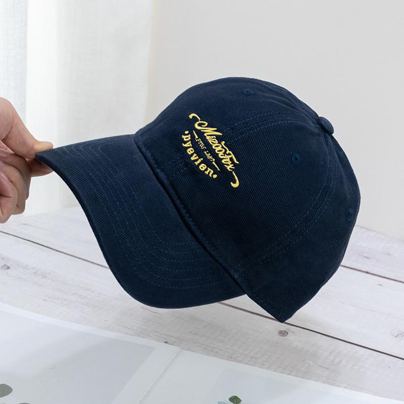 Vintage Japanese Wash Cotton Baseball Cap With Embroidery For Casual Men