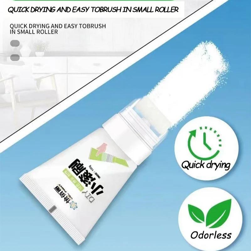 100g White Pink Wall Small Roller Brush Paint Interior Wall Repair Household Wall Graffiti Repair Environmental Protection Paint