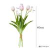 Simulation 5 sticks tied soft silicone tulip fake flower living room tabletop ornament decorative fake flower