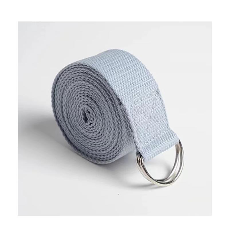 New Premium Custom Print Natural Hot Sell New Design D Ring Pilates Yoga Belt Strap Cotton Custom logo