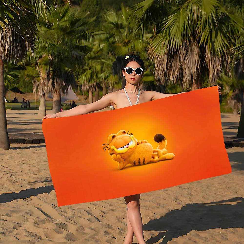Cute-T-Garfields Microfiber Blanket Quick Drying Beach Towels Oversized Printing Super Absorbent Pool Towel Blanket