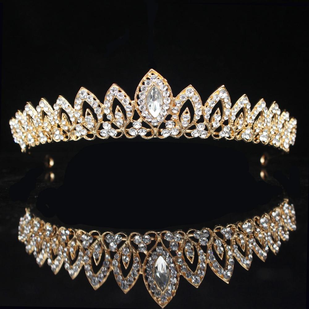 Luxury Shiny Crystal Tiara Headband Exquisite Rhinestone Bridal Crown Wedding Bride Headwear Women Girl Pageant Prom Birthday