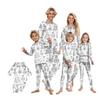 DIY Hand Painted Colorable-Parent-child Outfit - Christmas Print Round Neck Parent-child Long Sleeve Long Pants Home Clothes Suit Spring
