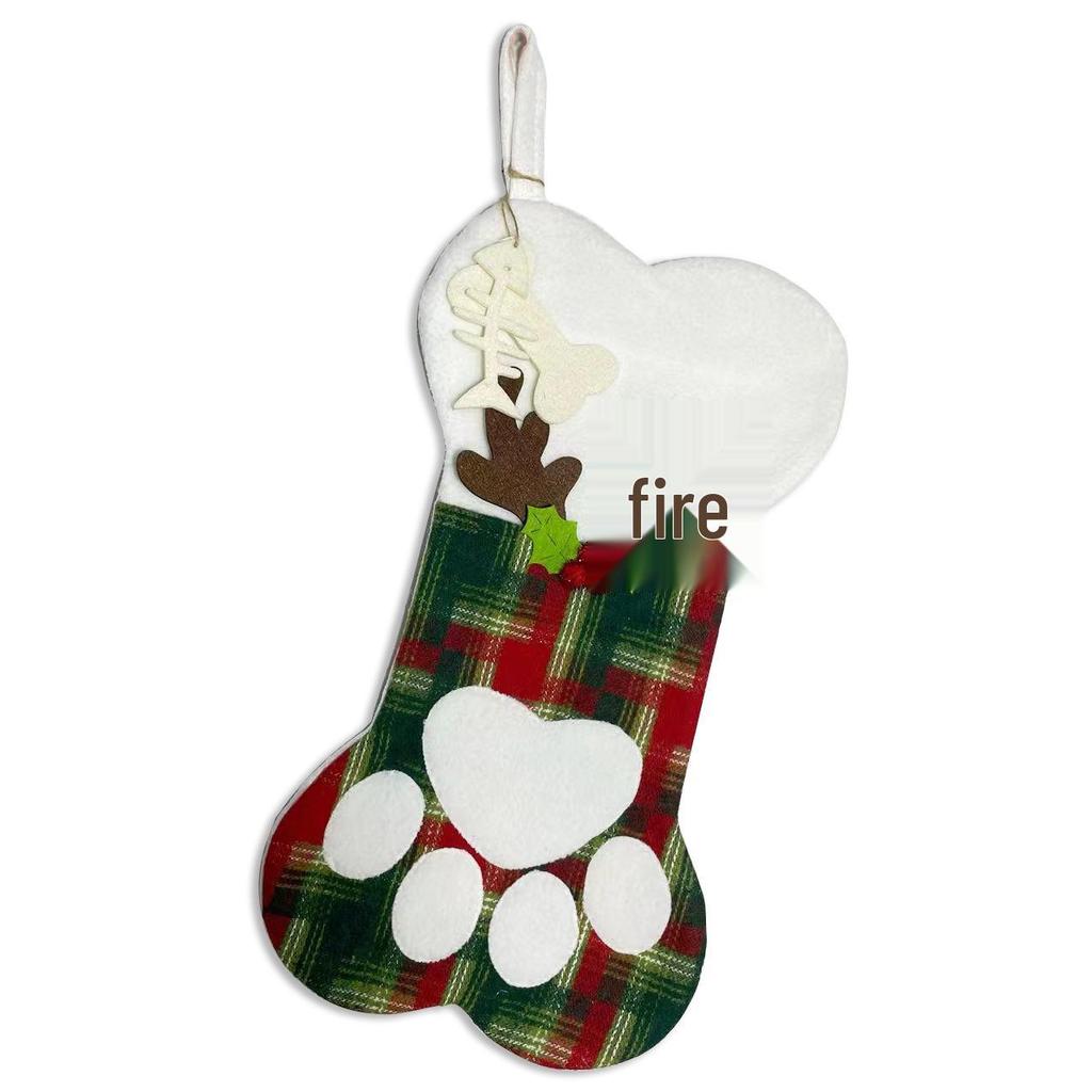 Antler Bones Christmas Stocking & Ornament Gift Bag for Tree Decorations & Candy Gifts