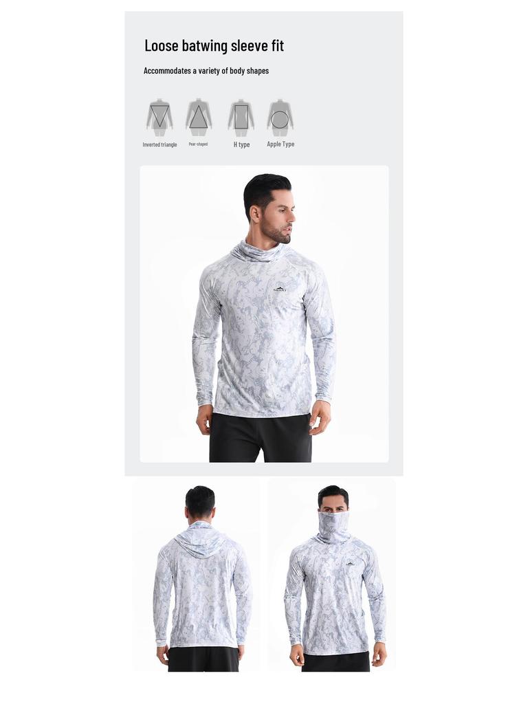 Men's Summer 25 Quick-Dry Breathable Hooded Fishing Sun Protection Clothing with Mask