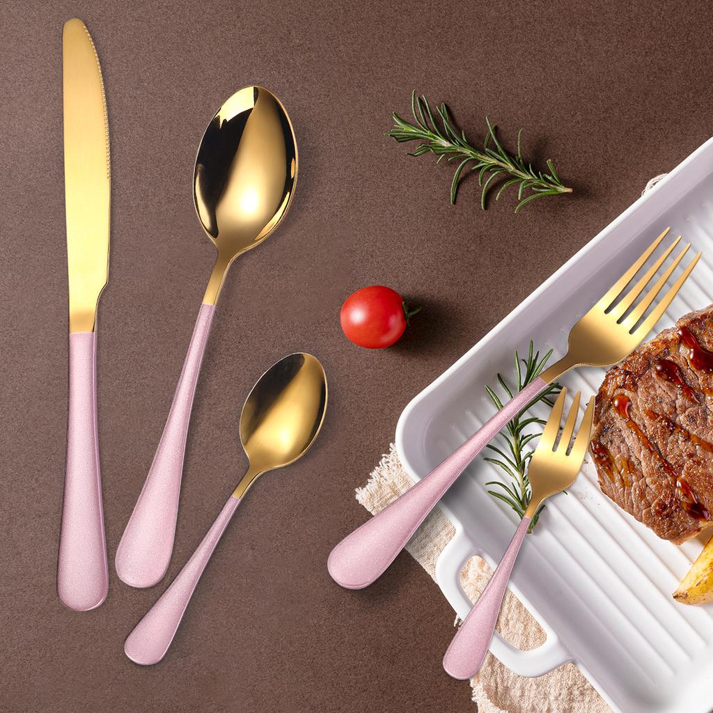 Popular Stainless Steel Cutlery Set 24 Pieces Gift Box Household Knives Forks  Spoons Kitchen Household